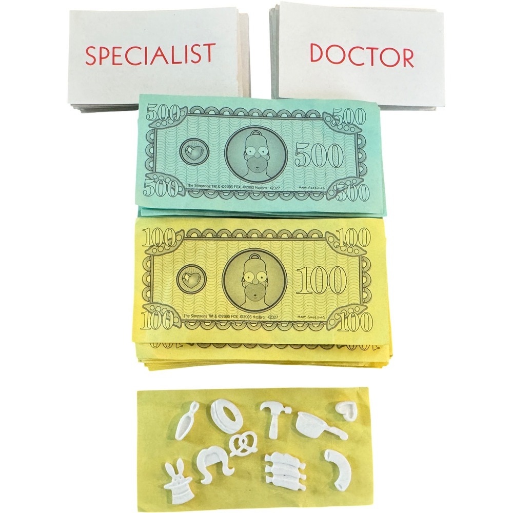 2005 The Simpsons Operation Board Game Replacement Parts Money Cards Pieces‎
